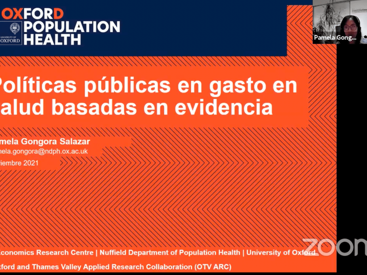 Video de la charla sobre el uso de evidencia para guiar decisiones de gasto público en salud con Pamela&nbsp;Góngora